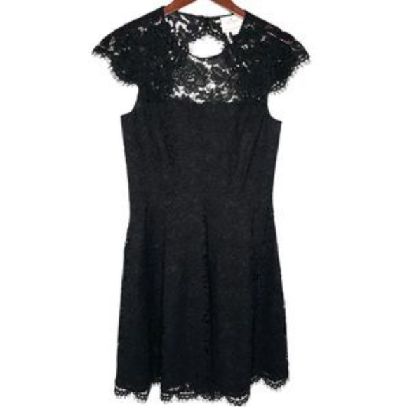 Kate Spade Rose Lace Mini Dress Black Size 8 - Picture 15 of 16